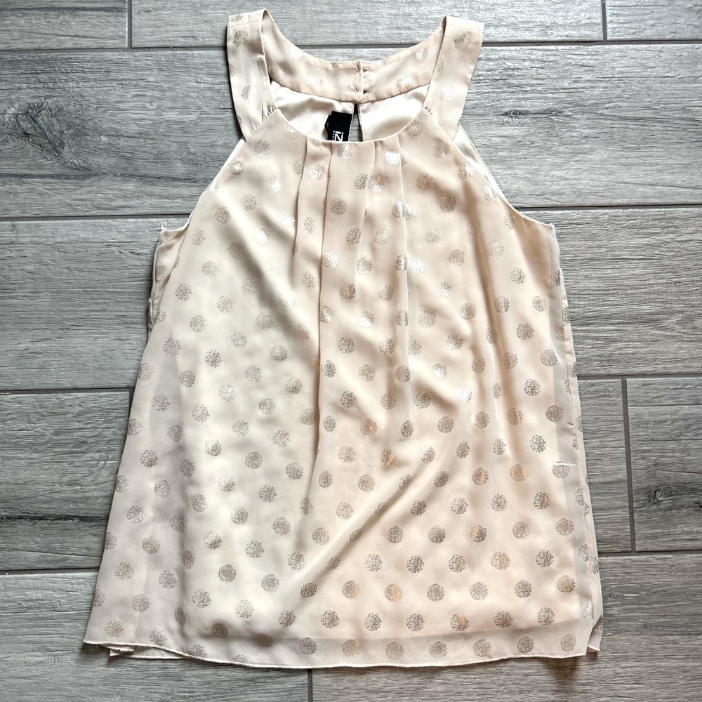 Sleeveless Business Casual Too w/ Gold Detail - Size M